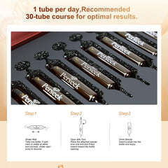 Glass with water beside Perseek NAD+ vial for easy intake