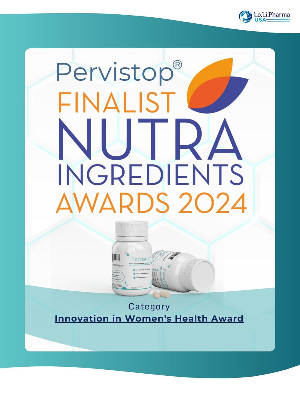 Pervistop bottle beside a glass demonstrates easy daily immune support.