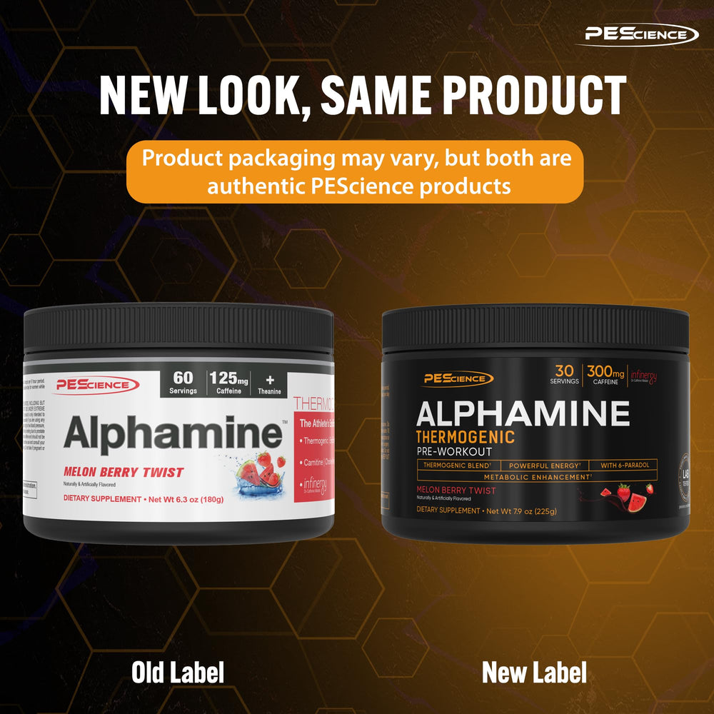 PEScience Alphamine mixed drink foreground before a workout.
