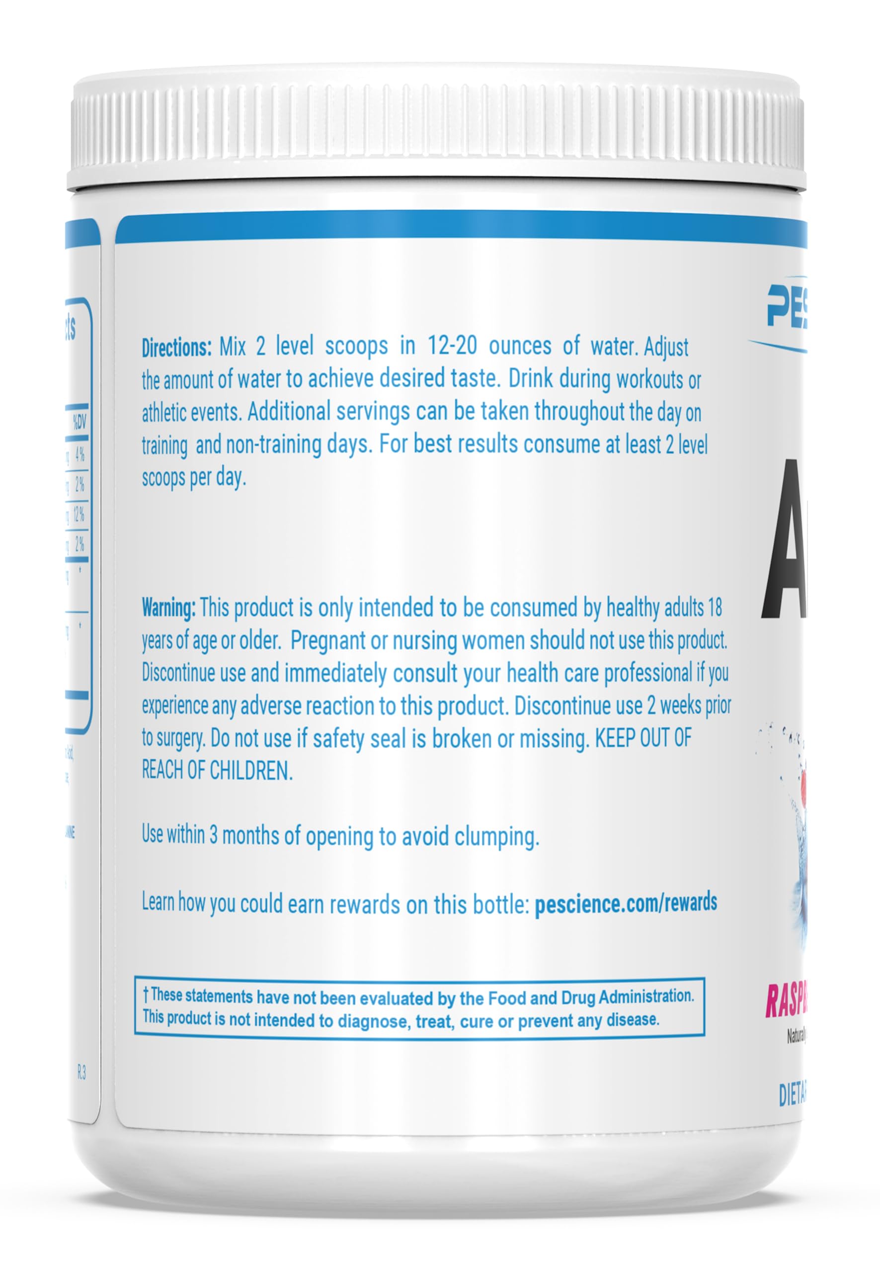 PEScience Amino IV post-workout scene with glass and recovery mood.