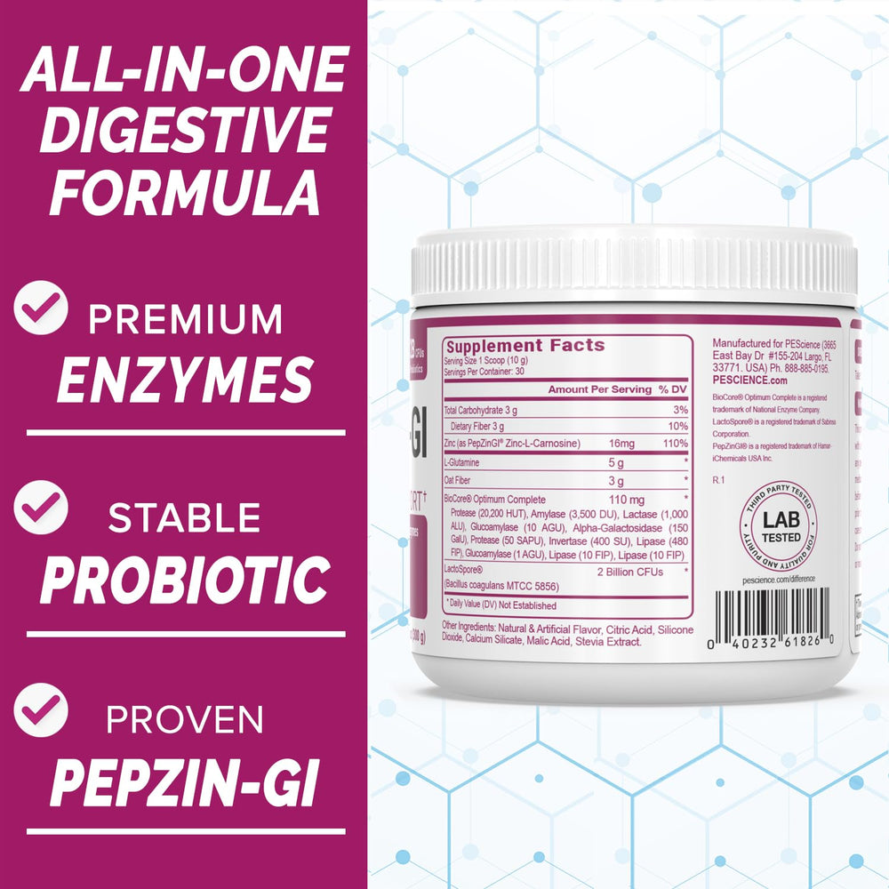PEScience Complete-GI bottle with Lactospore probiotic, shelf-stable and ready