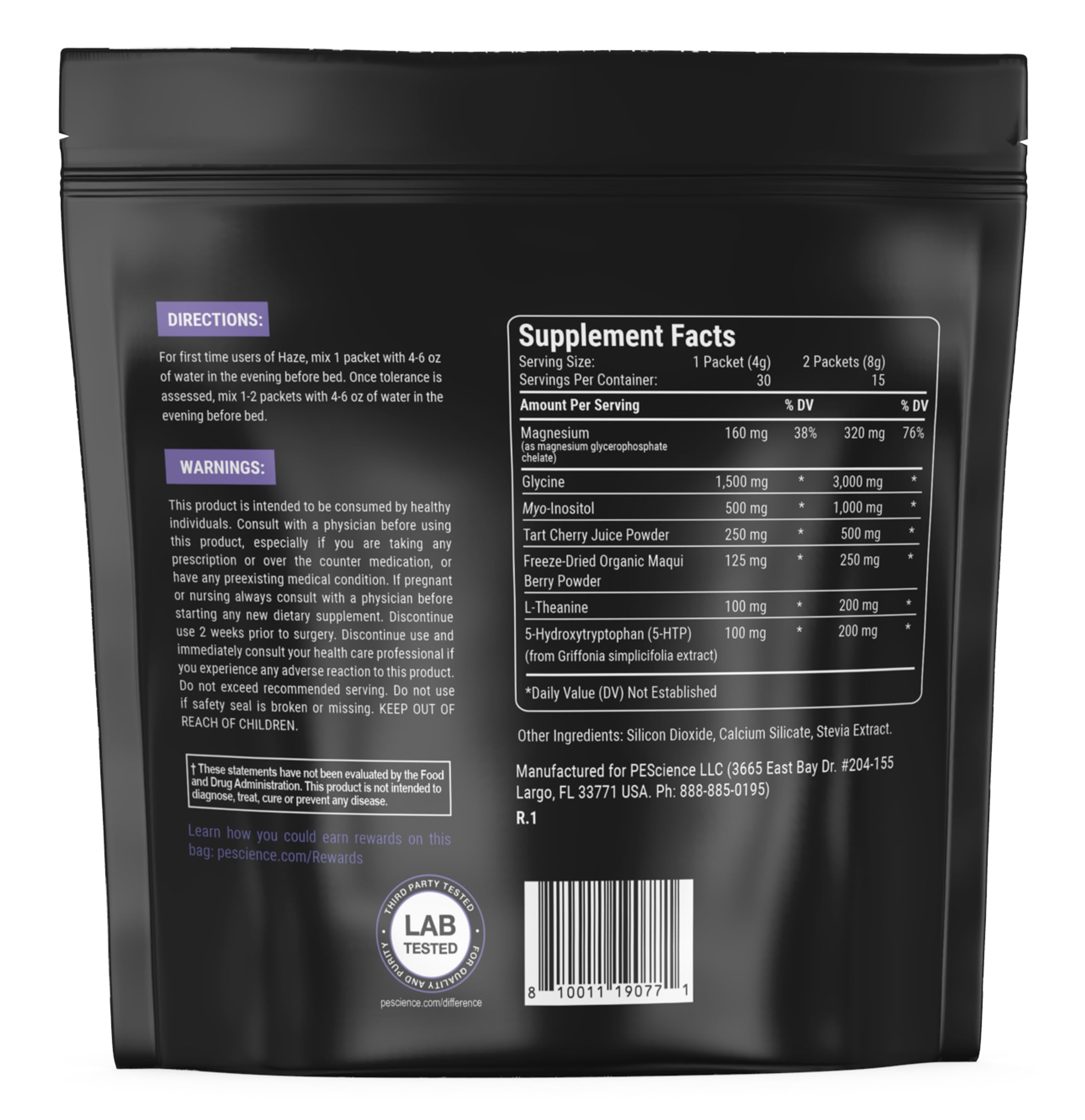 PEScience Haze mix in glass highlights antioxidant-rich formula.