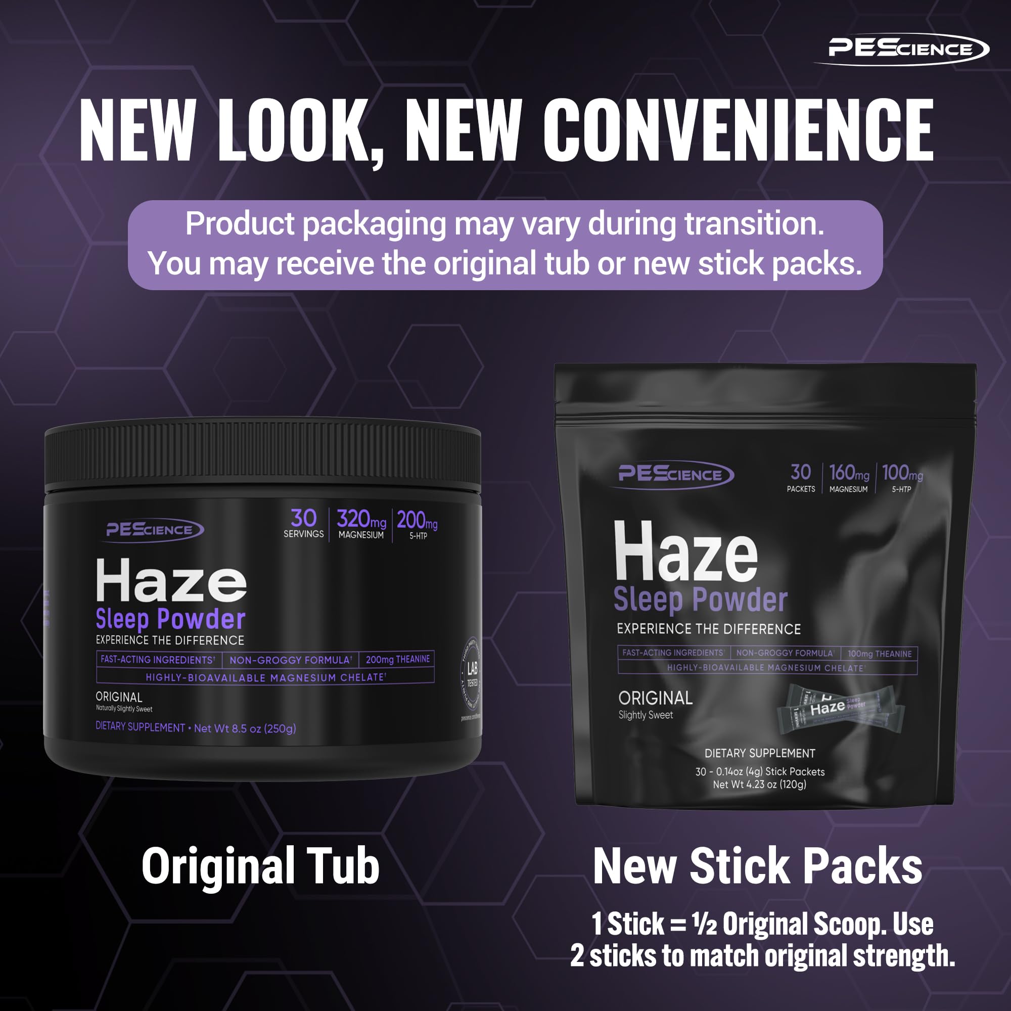 PEScience Haze scoop shows easy nightly serving.