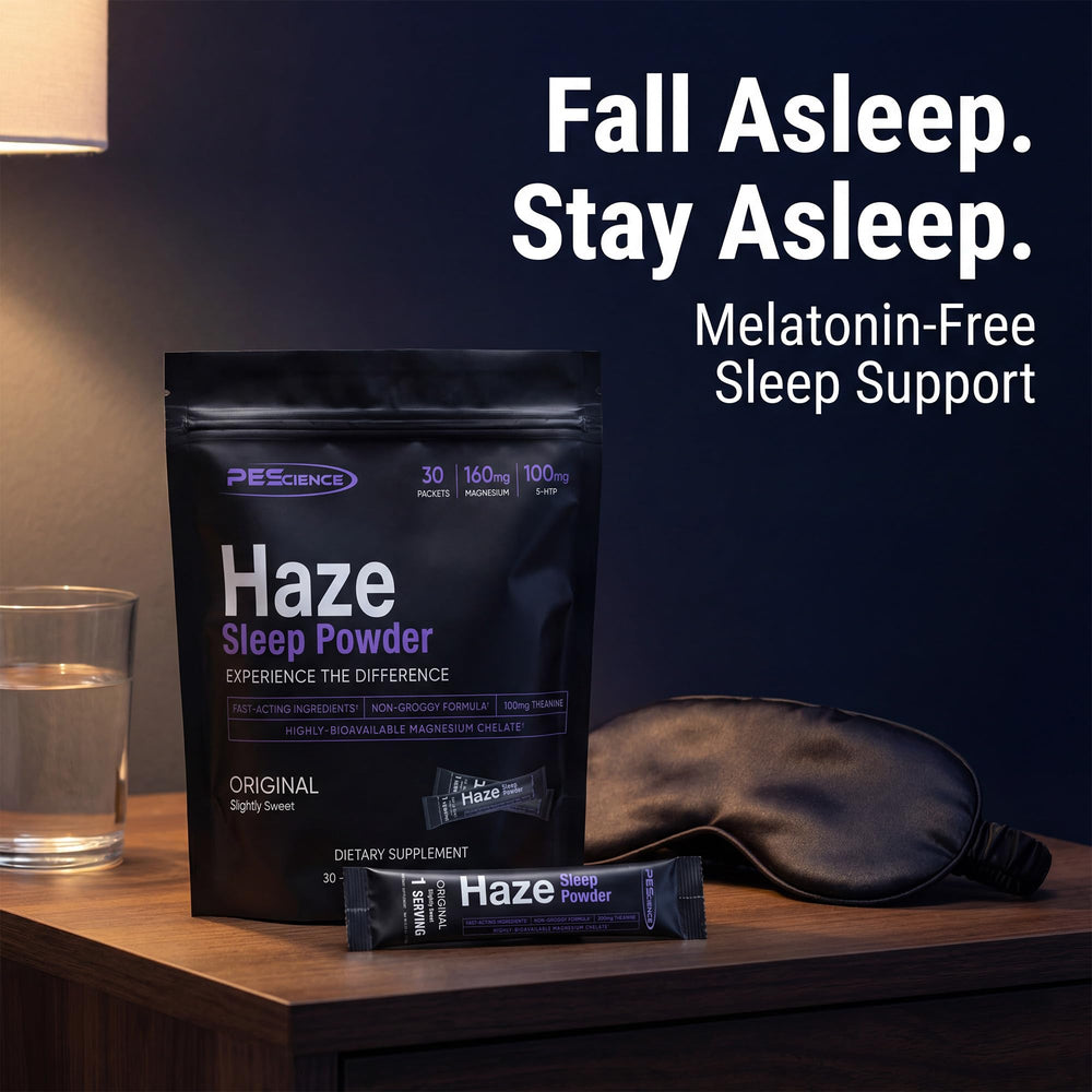 PEScience Haze tub closeup reveals magnesium and 5-HTP blend.