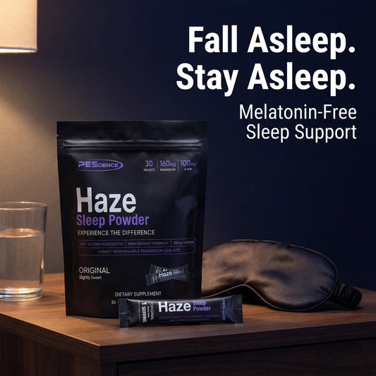 PEScience Haze tub closeup reveals magnesium and 5-HTP blend.