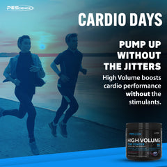 PEScience High Volume HydroMax graphic emphasizes hydration during training.