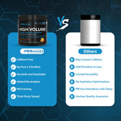 PEScience High Volume label close-up shows NO3-T and glycerol ingredients for performance.