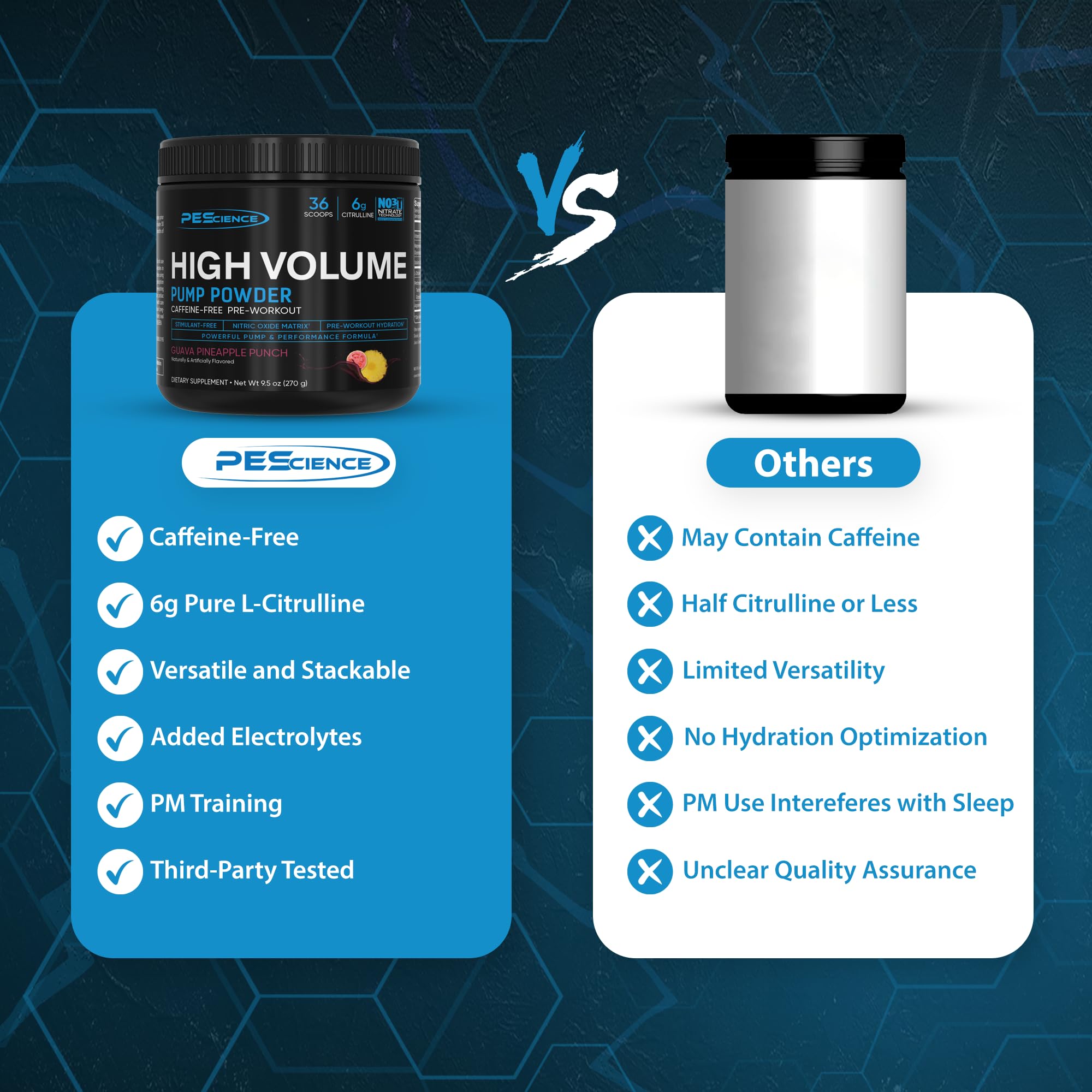 PEScience High Volume pouring serve demonstrates convenient single- or double-scoop use.