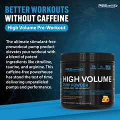PEScience High Volume scoop dumps powder for precise 6 g L-citrulline doses.