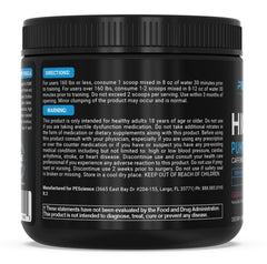 PEScience High Volume tub lid emphasizes convenient non-stim pre-workout option.