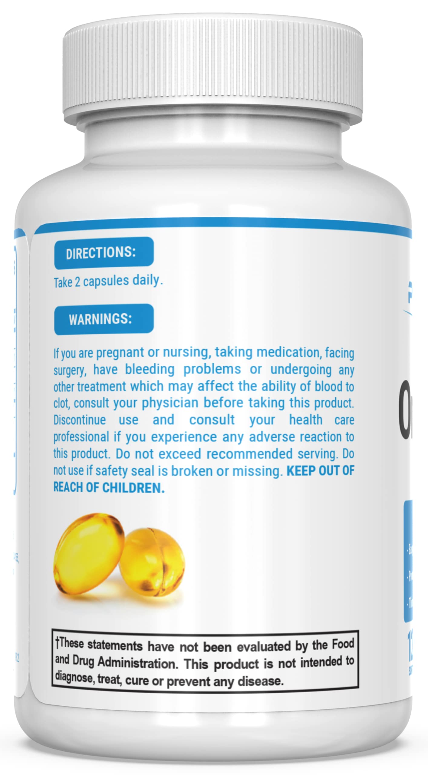 PEScience Omega-3+ enteric coating close-up reduces aftertaste.