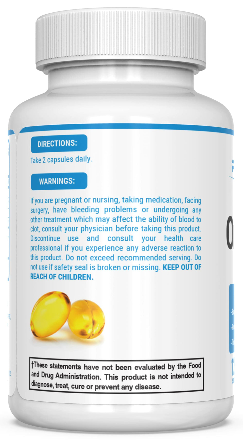 PEScience Omega-3+ enteric coating close-up reduces aftertaste.
