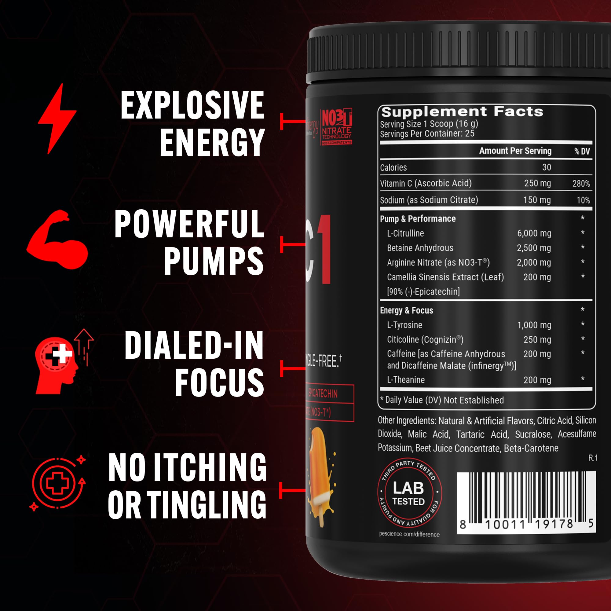 PEScience Prolific-1 NO3-T pump blend boosts workouts.
