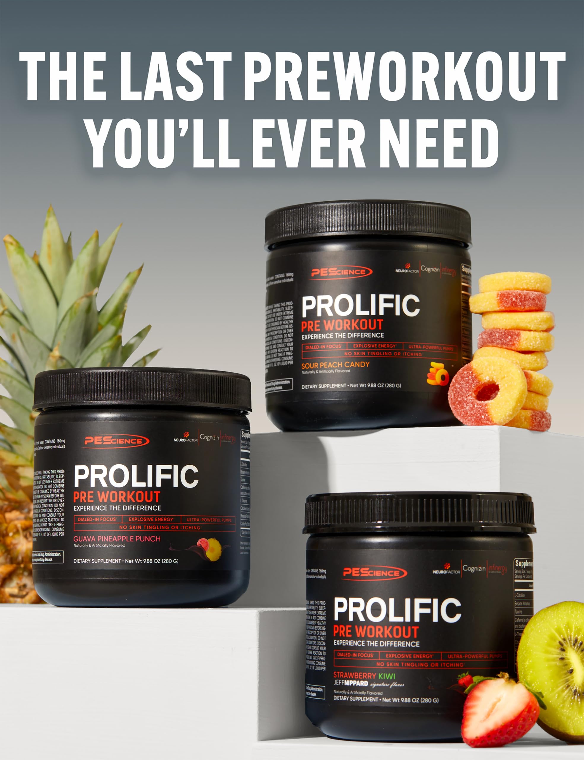 PEScience Prolific energy sources graphic shows dual caffeine mix.