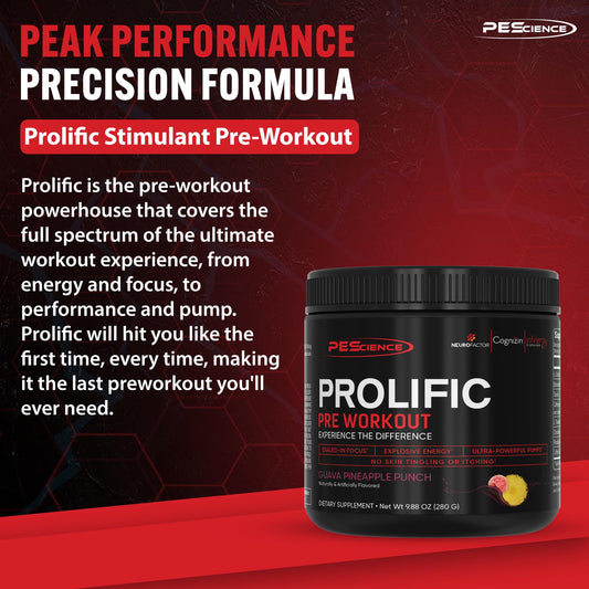 PEScience Prolific powder scoop highlights precise dosing for pumps and focus