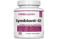 PEScience Symbiont-GI packaging box highlights probiotic, enzyme, and zinc blend
