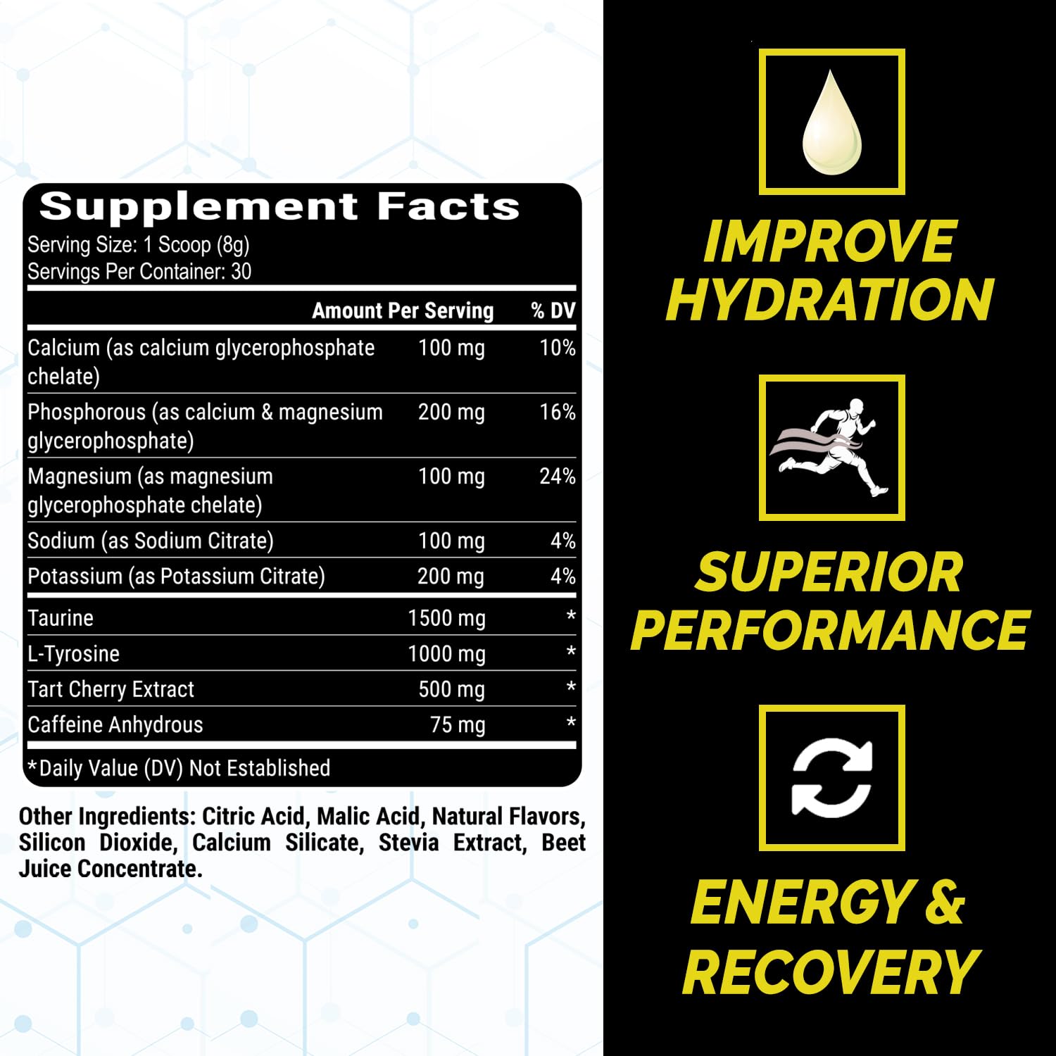 PEScience Versalyte Charged tub-front label highlighting a sugar-free formula.