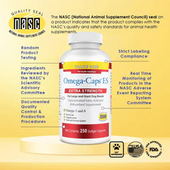 Pet Health Solutions Omega-Caps ES age-defying formula supporting senior dogs.