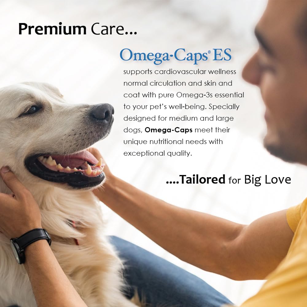 Pet Health Solutions Omega-Caps ES premium ingredients blend for joints and skin.