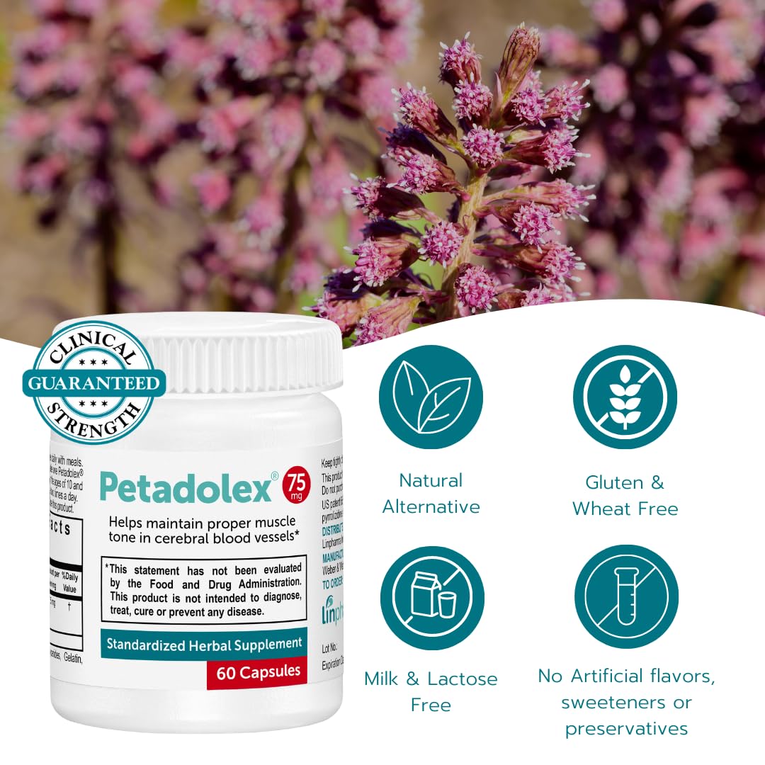 Petadolex bottle packaging designed for easy storage