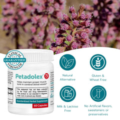 Petadolex label highlights PA-free patented extraction process