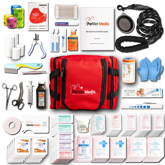 PetVet Medic travel bag first aid kit for pets, keeps essentials organized on trips.