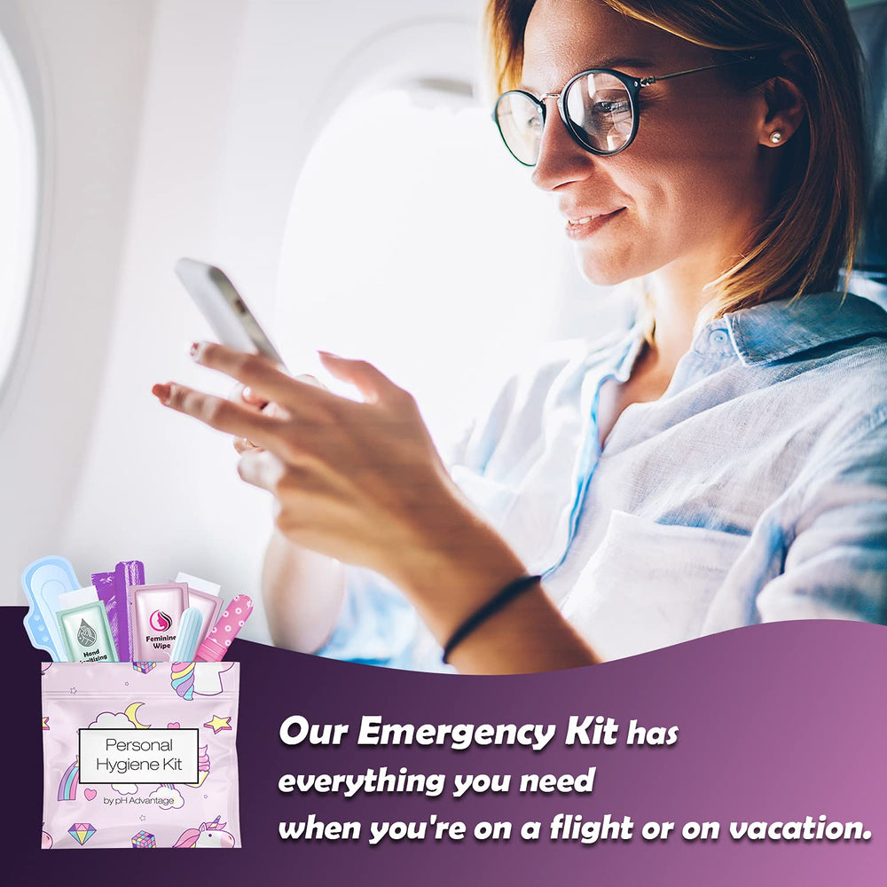 PH Advantage feminine wipes for quick refresh on travel.