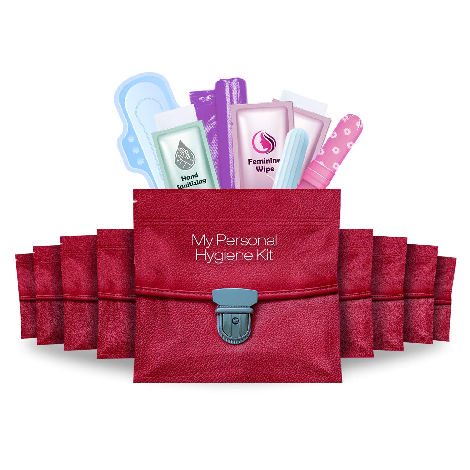 pH Advantage menstrual kit contents close-up for easy planning