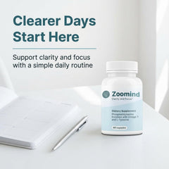PHARMA SHAUL Zoomind ingredients highlight omega-3 and tyrosine for focus.