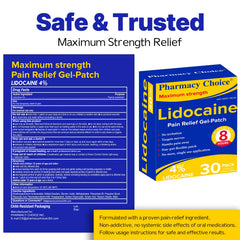 Pharmacy Choice lidocaine patches for elbow soothe elbow discomfort during activity.