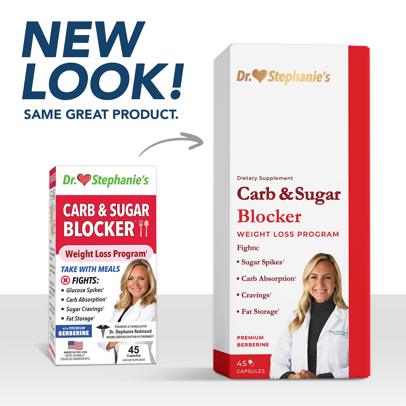 Close-up of Pharmaganics Dr. Stephanie's Carb Blocker capsules.