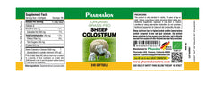 PHARMAKON Sheep Colostrum softgels label closeup showing organic purity