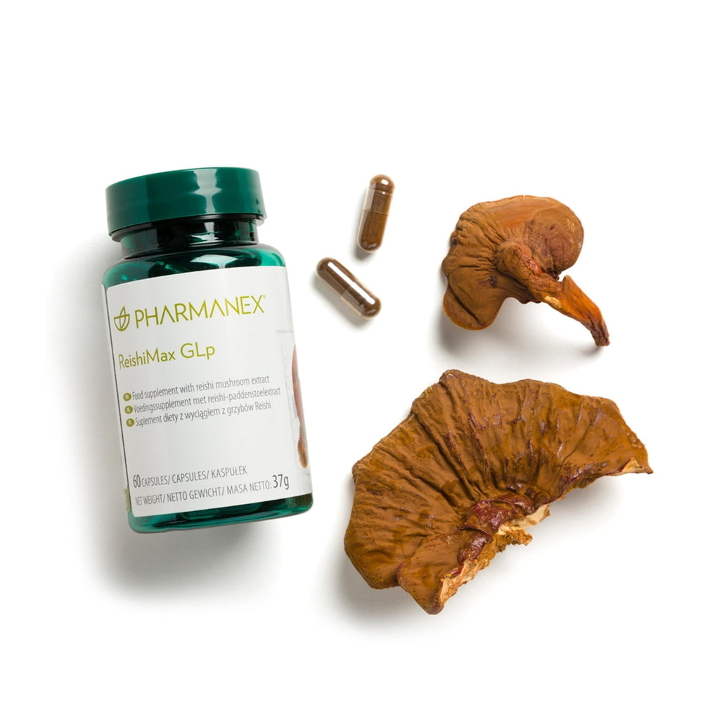 Pharmanex ReishiMax GLp cracked-spore technology graphic highlighting bioavailability.