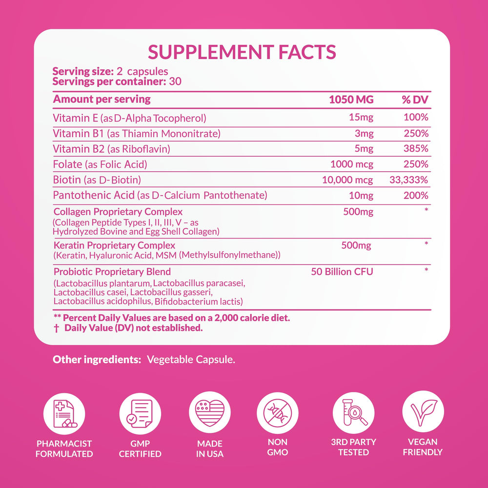 Daily capsule routine for gut health and beauty support.