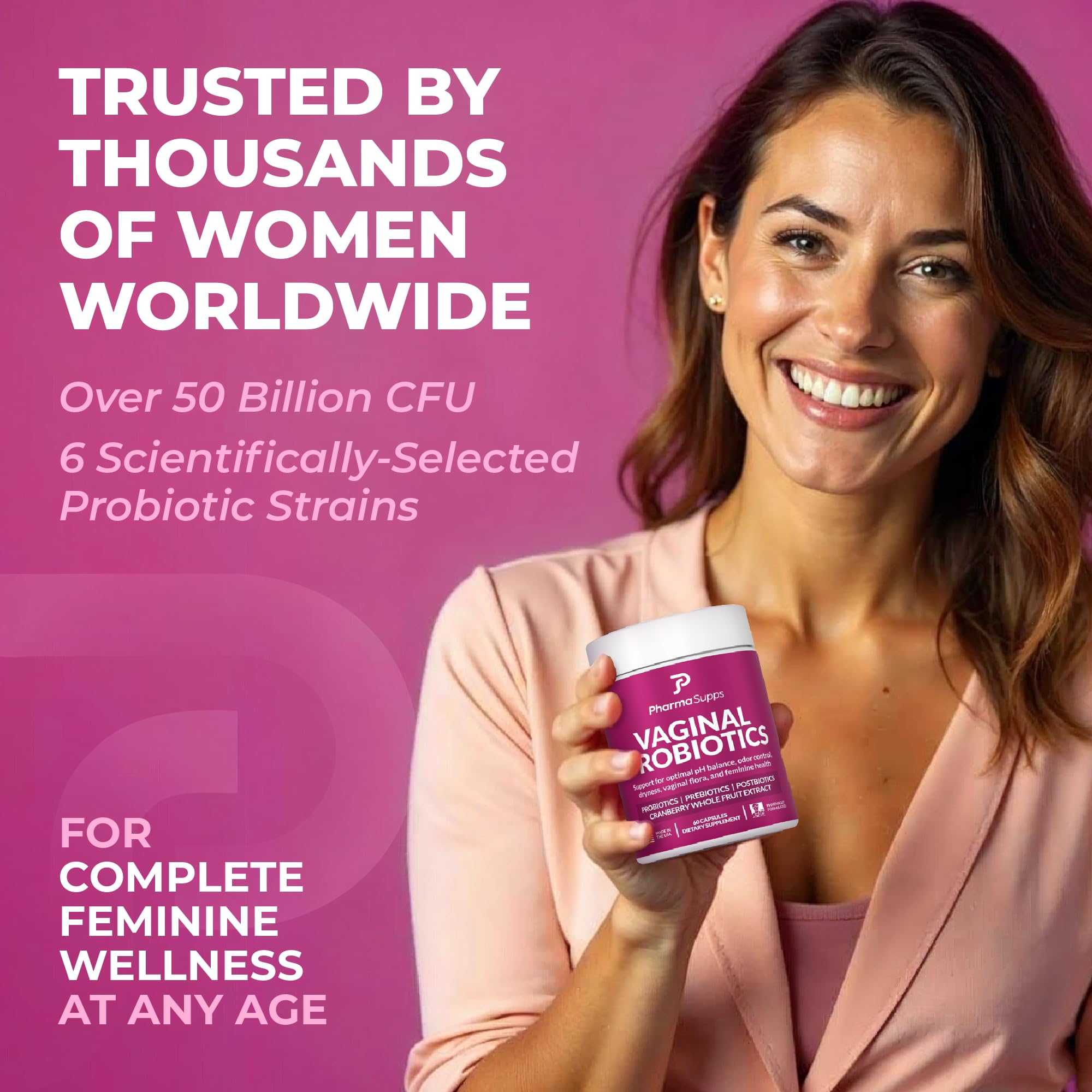 PharmaSupps Women’s Probiotic packaging scene ready for daily wellness routine.