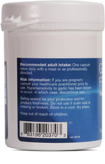 Pharmax Garlic Freeze Dried label detail highlighting ingredients.