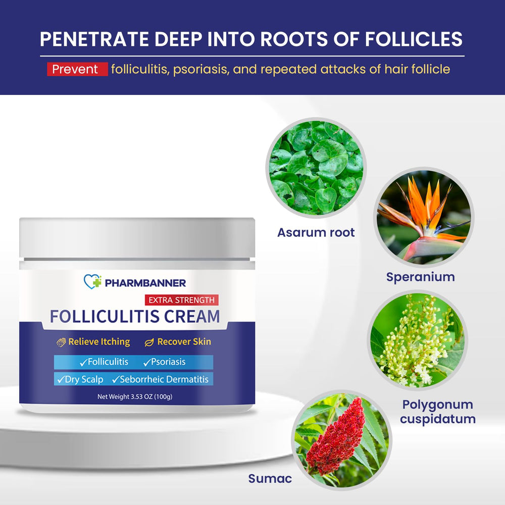 PHARMBANNER psoriasis-cream jar presented in a calm setup for daily comfort