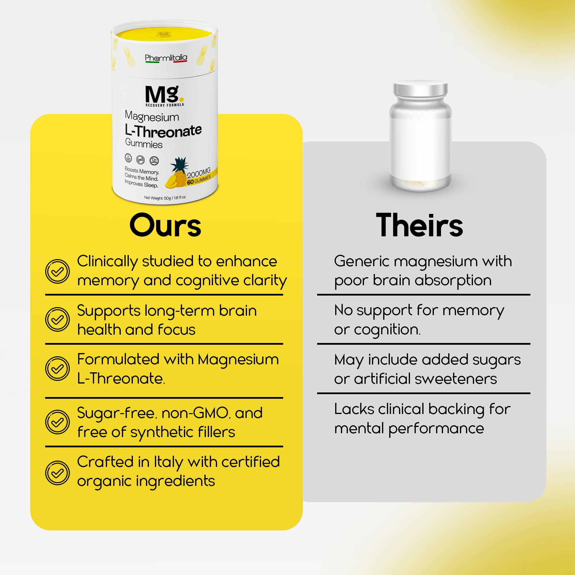 Pharmlitalia vegan gummies highlight plant-based ingredients for gentle daily use.