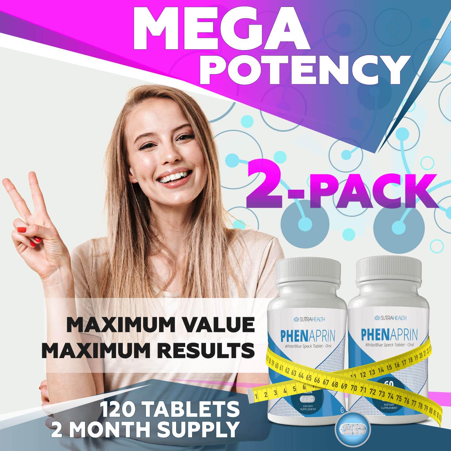 PhenAprin energy-boost setup with capsules and caffeine cues for daytime stamina.