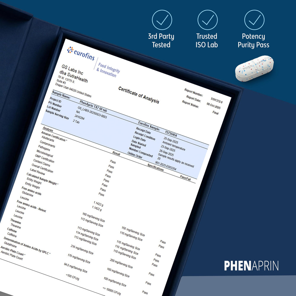 PhenAprin TX7 daily-use bottle placed with workout gear for active lifestyles.