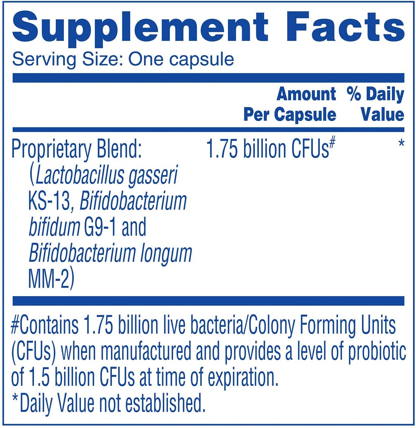 Phillips' Colon Health bottle label notes 1.5 Billion CFU at expiry.