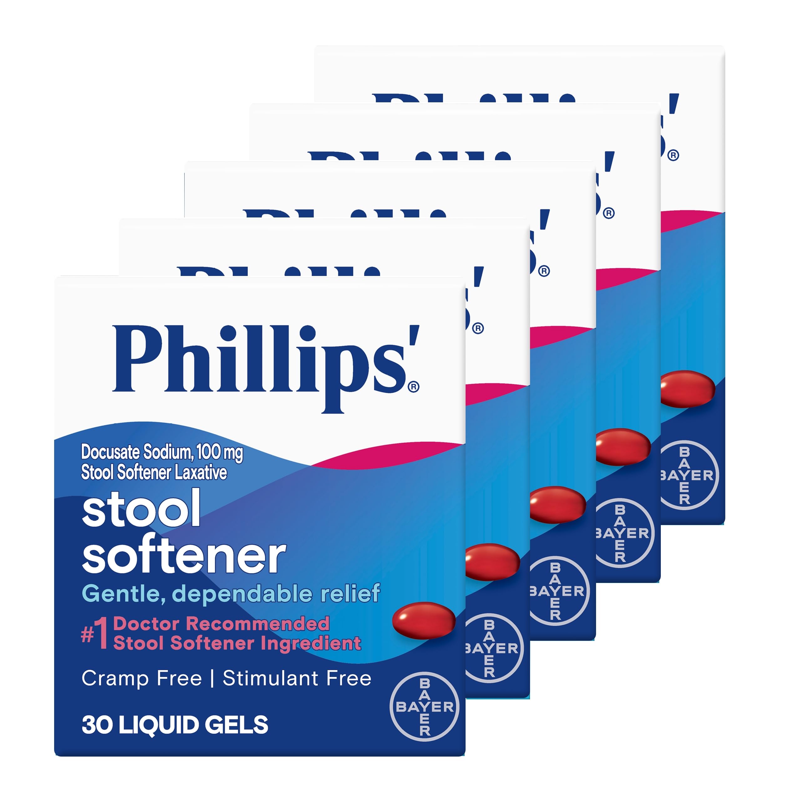 Phillips' Stool Softener bottle for gentle, comfortable relief.