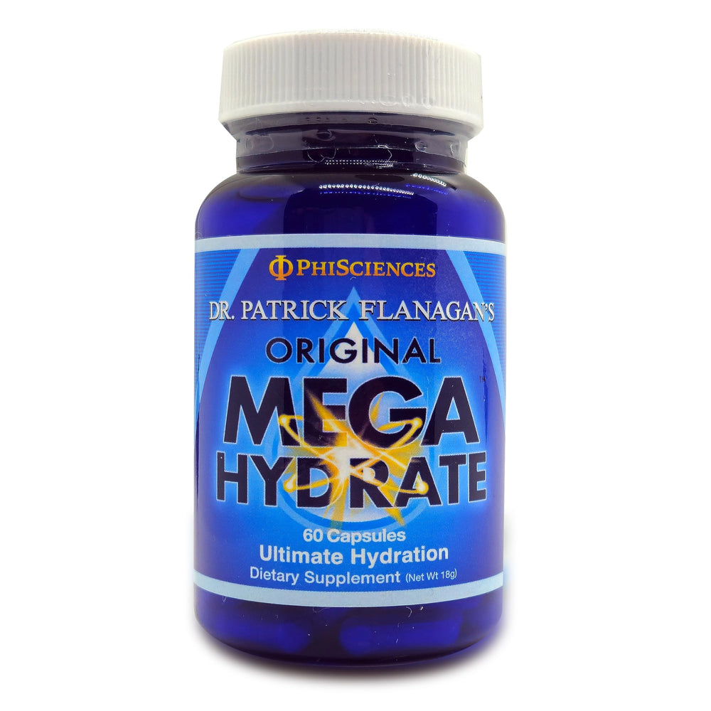 Phi Sciences MegaHydrate bottle front view for daily hydration support.