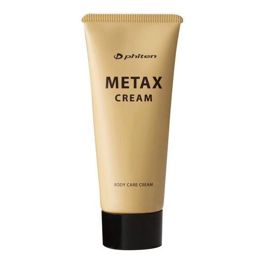 Phiten Metax Cream packaging shown for all-body skin care use.
