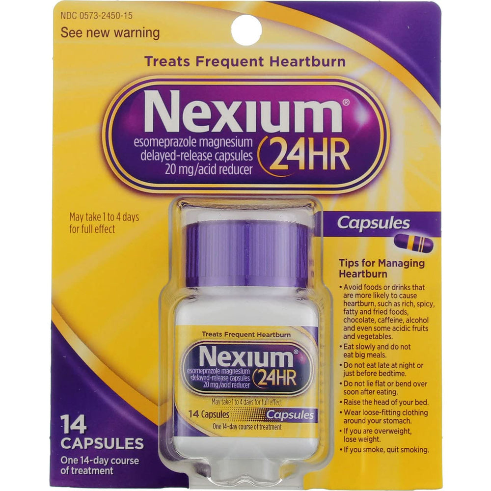 Phixnozar Nexium 24HR pack front for all-day protection with two bottles.