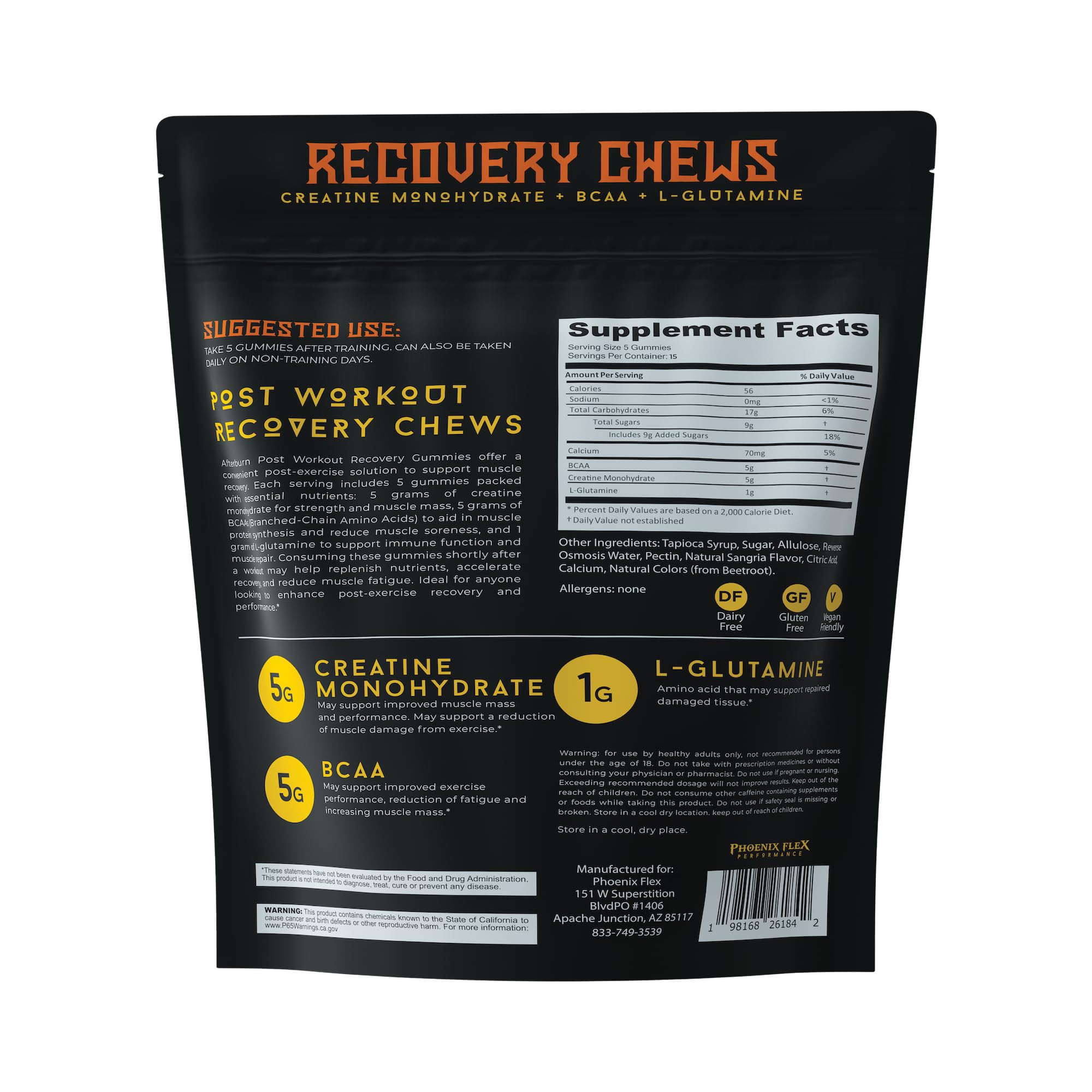 After Burn chews bottle back with label details and quality marks