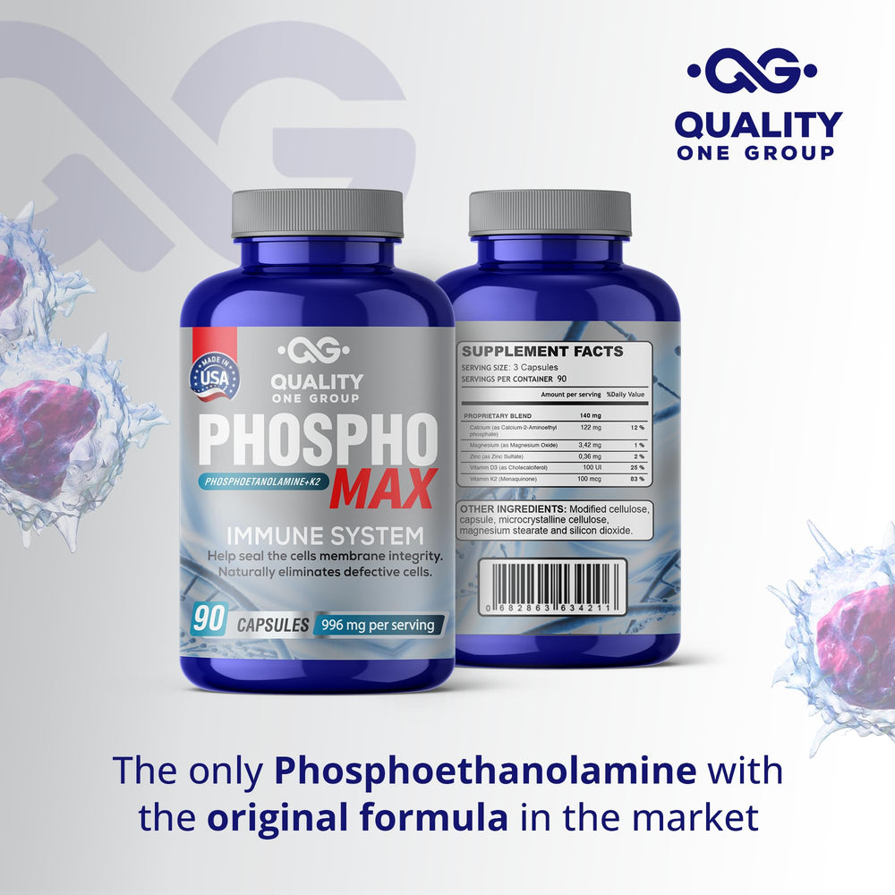 Phosphomax bottle with nutrition facts label for transparency