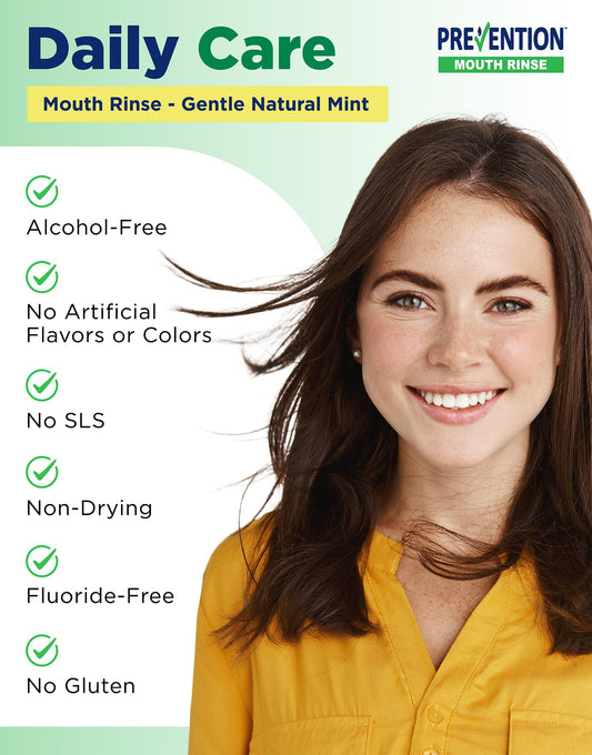 PHS Brands Prevention Mouthwash bottle back shows fluoride-free formula.