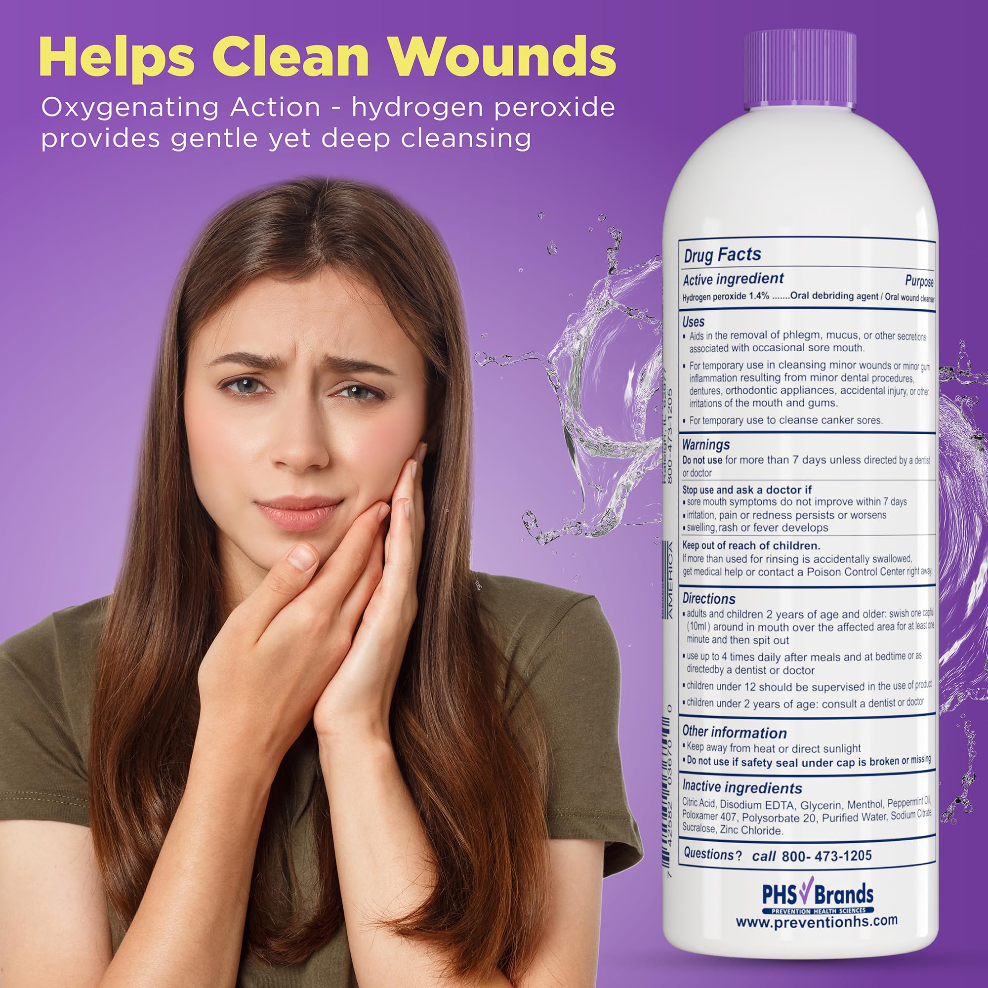 PHS Prevention Mouth Sore Rinse braces irritation protection for irritated areas