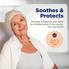 PHS Prevention Oncology Mouthwash texture close-up with glycerin and moisture.